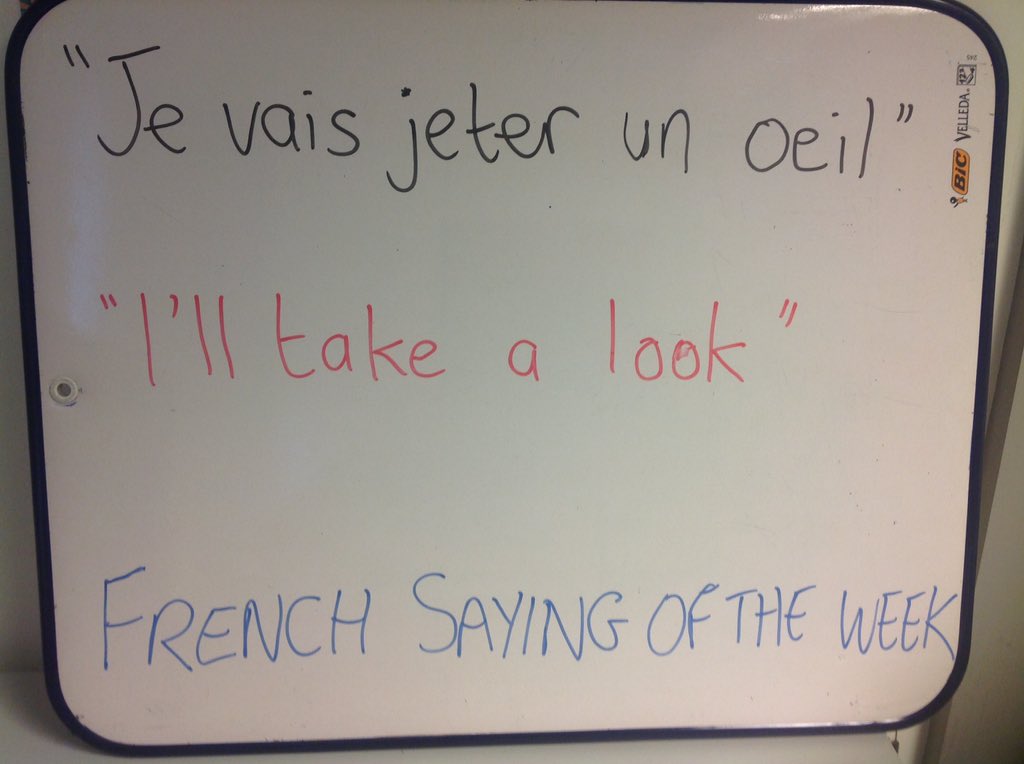 French saying of the week #JeterUnOeil 👀 #mfltwitterati