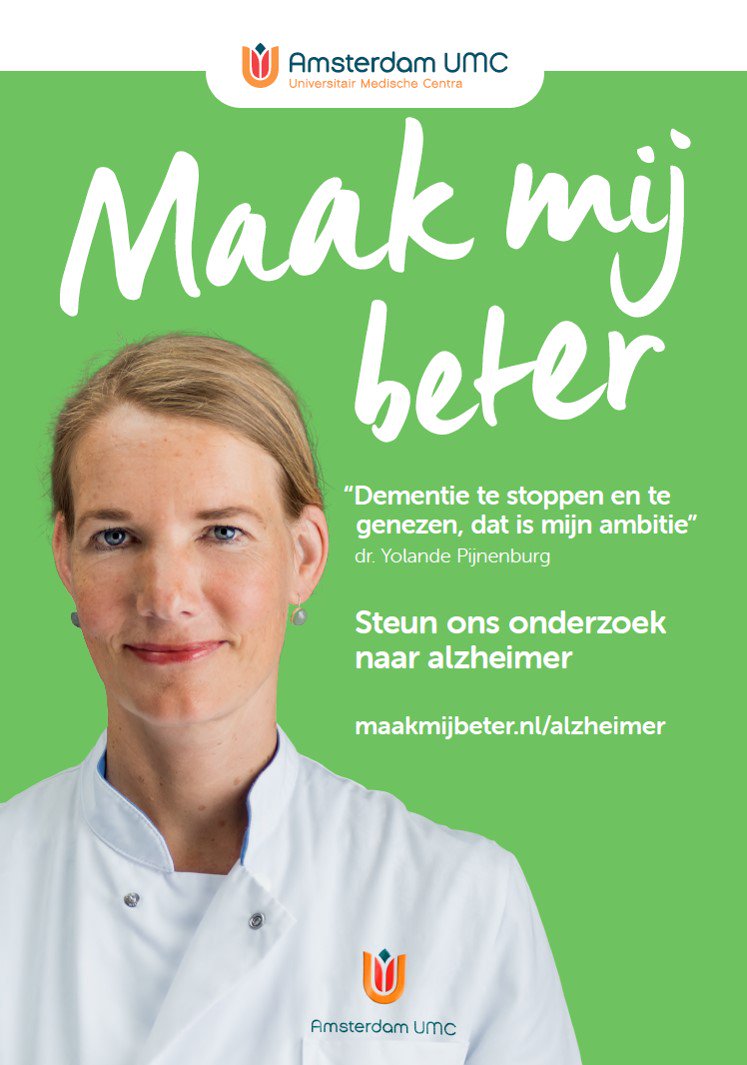Wil jij meehelpen met het vinden van een oplossing voor ziektes die #dementie veroorzaken? Steun ons onderzoek en draag bij aan het stoppen en genezen van dementie. Een eenmalige #donatie kan al vanaf 10 euro via de link. bit.ly/2UrnKOc