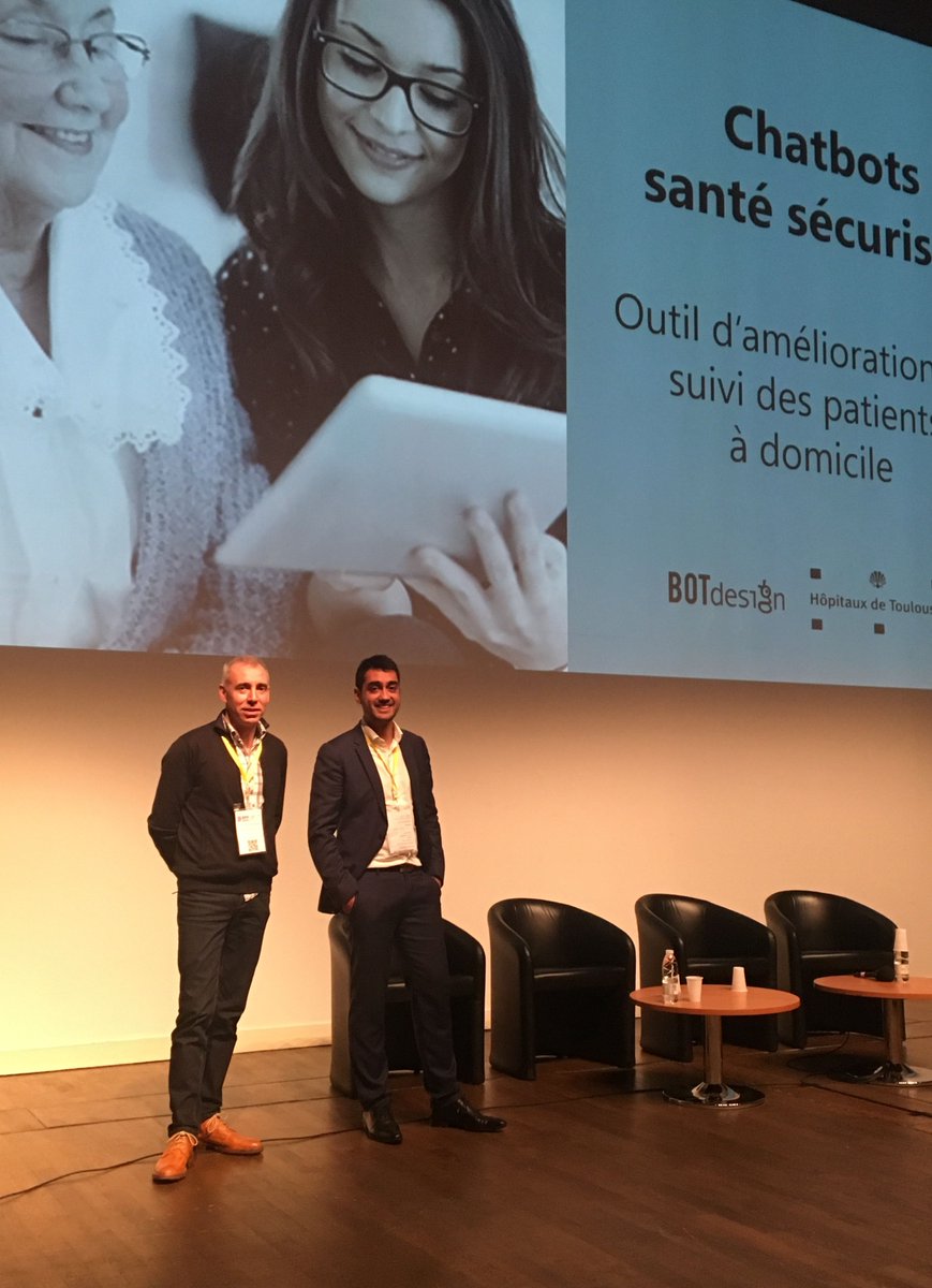 [ #prevention &amp; #santé BIENTÔT INDISSOCIABLES ?]

La présence de BOTdesign et du <a href="/CHUdeToulouse/">CHU de Toulouse - compte inactif</a> au <a href="/SPPSante/">SPPSanté</a> sur le thème de la prévention est un pas de plus pour promouvoir l'usage de nos #chatbots santé sécurisés aux normes <a href="/esante_gouv_fr/">Agence du Numérique en Santé</a>.

Cap sur #Masante2022 (@MinSoliSante)