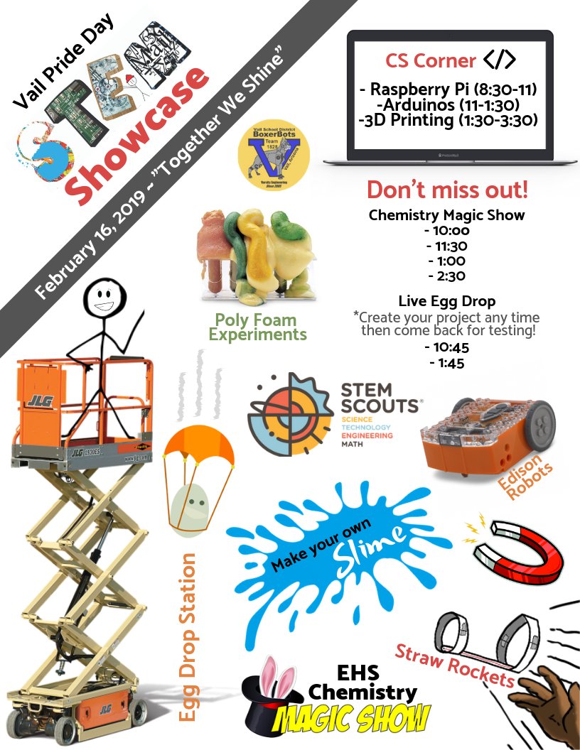 vailstem's tweet photo. Join us at Vail Pride Day for our annual STEM Showcase! @vailschools @BoxerBots https://t.co/gUAvD8JBep