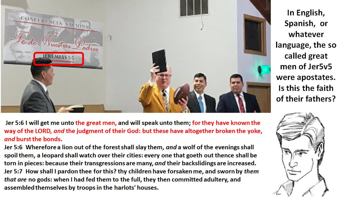 weecalvin1509's tweet photo. Why would anyone want to publicly associate the faith of their fathers with the rank apostates of Jeremiah 5v5 who fell under the severe wrath of God? Are we meant to think: "Yes, that is the crowd I want to be associated with?" #oldpaths #Jer5v5 #GreatMen #Context https://t.co/4x5Dn3ip0M