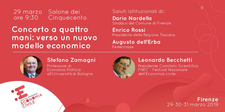 fnecfestival's tweet photo. Il 29 marzo a Firenze daremo il via alla prima edizione del #FestivalEconomiaCivileNazionale con @DarioNardella, @rossipresidente, Augusto dell’Erba, Stefano Zamagni e @Leonardobecchet. ISCRIVITI ALL’EVENTO ► https://t.co/cAXllz2UVo #FNEC #EconomiaCivile https://t.co/KPGeiGloIL