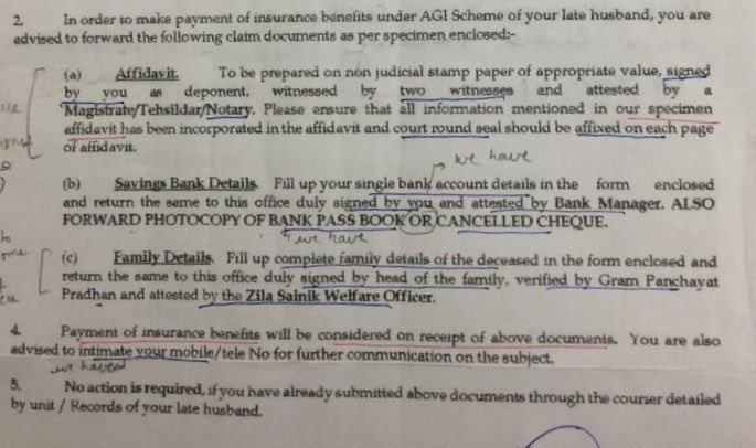  #BirthOfAForcesWidow 54th Tweet  #34thDayofWidowhood SLEDGEHAMMER CONTINUES!! AFFIDAVIT - Why? It’s all in records. Just digitise it. 18th century. How does LIC settle claims? FAMILY DETAILS??- It’s part of recruitment process for existing family, Part 2 Orders for wife and kids.