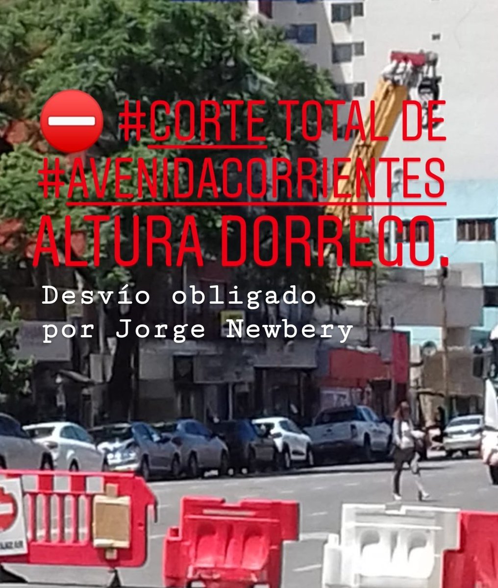 TrenSanMartinHT's tweet image. RT @jotaleonetti: ⛔ #Corte total de Avenida Corrientes, con desvío altura Jorge Newbery, por obras del viaducto del #TrenSanMartin. 
También está cerrado el #TúnelDorrego.