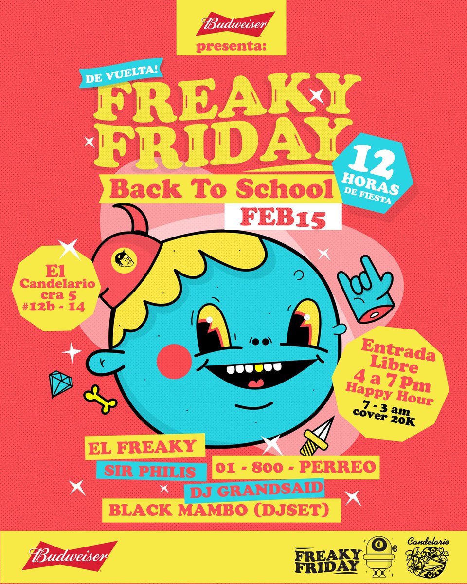 Febrero 15 regresa a Bogotá el circuito de fiestas que nos vio nacer. Con presentaciones de <a href="/weareblackmambo/">BLACK MAMBO</a> <a href="/Roberto_Cardona/">Roberto Cardona</a> <a href="/DjGrandSaid/">Grandsaid</a> <a href="/SirPhilis/">Felipe Radel</a> "Back to school" 12 horas de fiesta. Entrada libre de 4 a 7 pm en <a href="/elcandelario/">Candelario Restaurante/ Bar</a>
