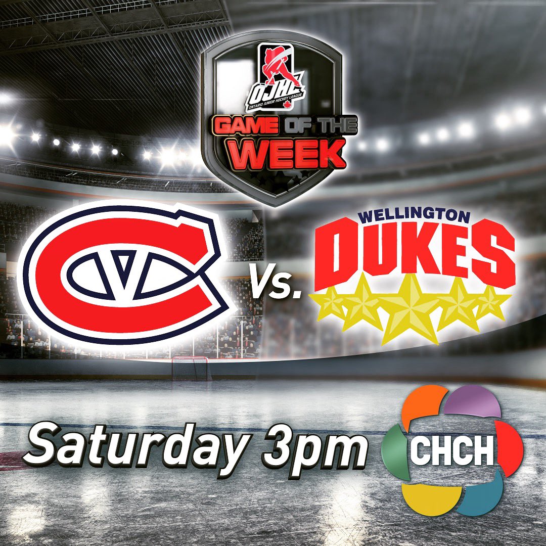 The Dukes will be in the National Television spotlight on Saturday when they host the <a href="/KingstonVees/">Kingston Voyageurs</a> at 3:00pm at the Lehigh Arenan in the <a href="/OJHLOfficial/">OJHL</a> Game of the Week! The game will be broadcast live on <a href="/CHCHTV/">CHCH TV</a> - Don’t miss the action!