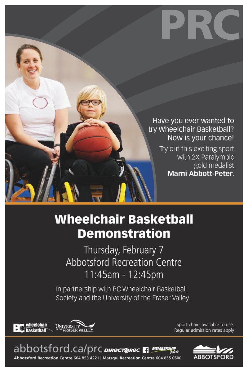 Join us this Thursday for a Wheelchair Basketball demonstration! https://t.co/jYB3p6KFA9
