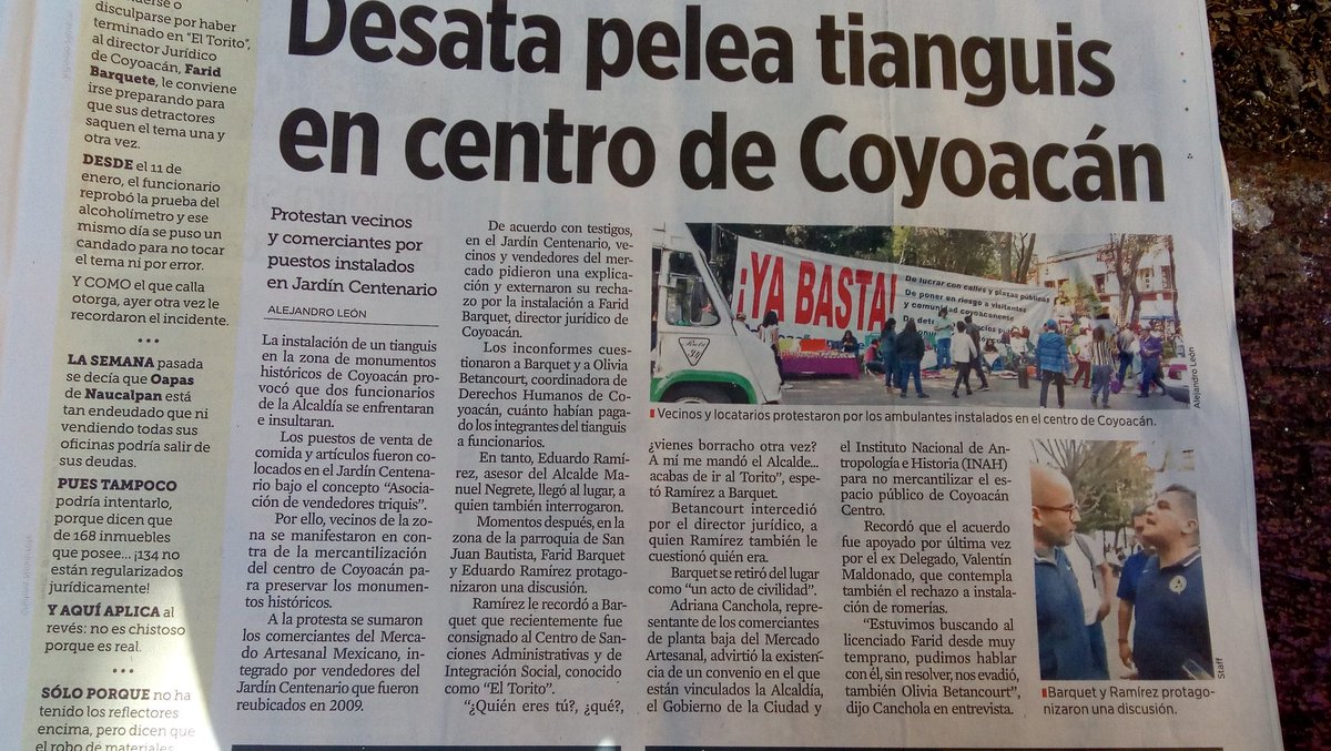 Tercer día de lucha en contra de las romerías, ferias expos ó cómo le quieran llamar la <a href="/Alcaldia_Coy/">Alcaldía de Coyoacán</a> <a href="/vecinosVillaCoy/">Villa Coyoacan</a> @ZodesNoCoy <a href="/UnidosCoyoacan/">NoParquimetrosEnCoyo</a> <a href="/GenovevaCahirul/">Dra.Chida Kahlo</a> <a href="/TODOCOYOACAN/">#TODOCOYOACAN</a> <a href="/GobCDMX/">Gobierno de la Ciudad de México</a> <a href="/Claudiashein/">Claudia Sheinbaum Pardo</a>