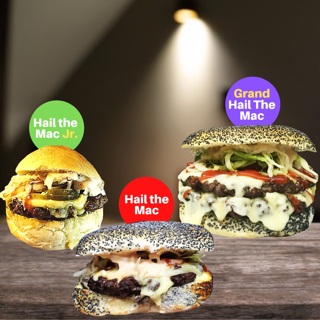AHTBurger's tweet photo. Just a reminder that the Golden Arches aren’t the only place you can get your piece of a MAC FAMILY DYNASTY👑. 
Oh and whilst we remember - our Hail The Mac Jr baby burgers weigh in at MORE than a McD’s original
Fresh, flavourful and made with goodness. 🙌🏻ALL HAIL THE MAC!🙌🏻 https://t.co/5sRMxyO1nG