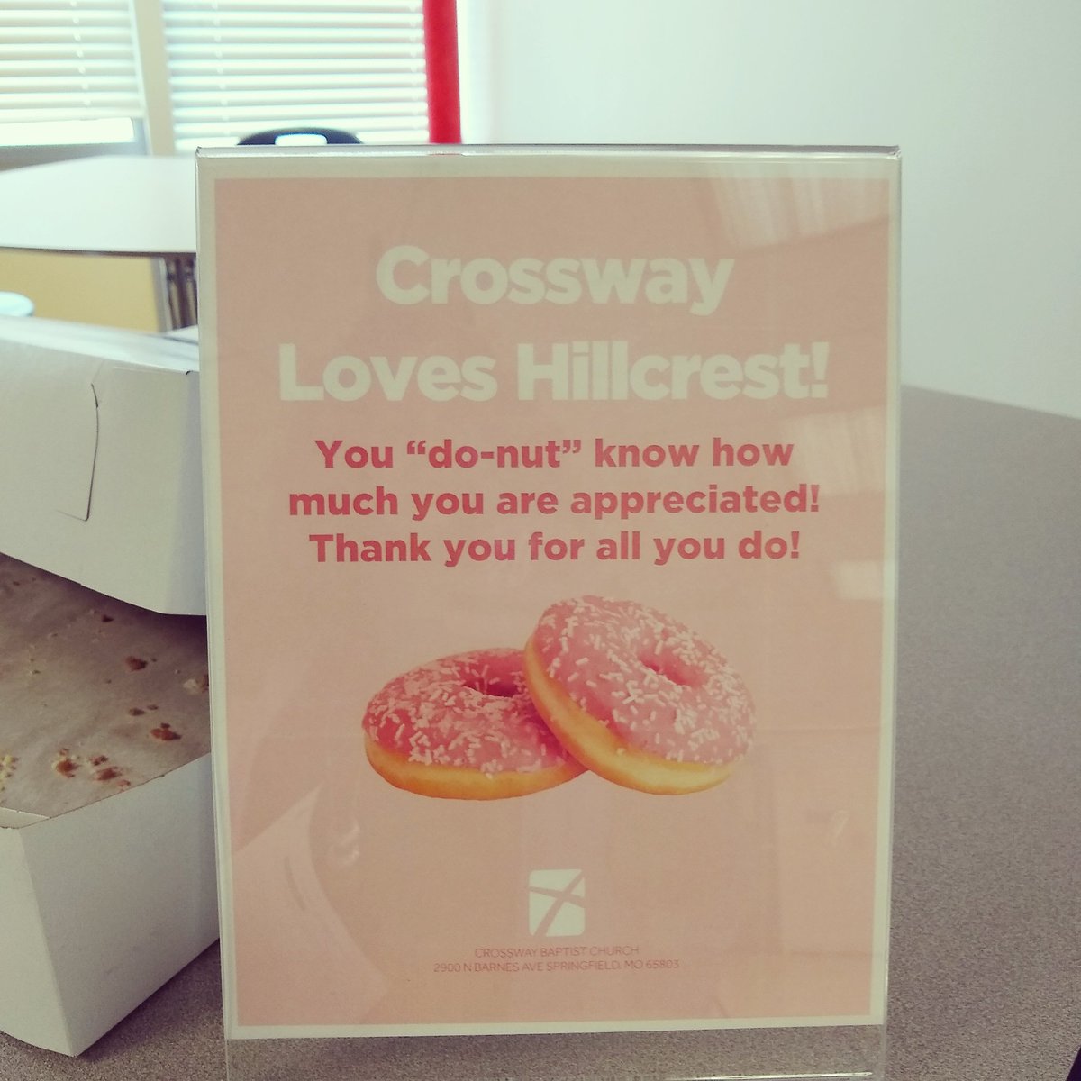 MrsCDameron's tweet image. 🍩 Community Support is my love language #anddonuts @crosswaybc