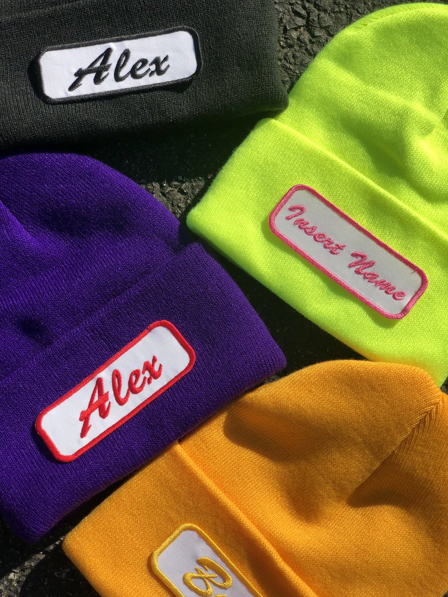 alexdahuman's tweet photo. Project A: Personalized Beanie by @InsertName2016 

Choose beanie &amp; patch color then [insert name] of choice on patch. https://t.co/EYuZC2eMjh