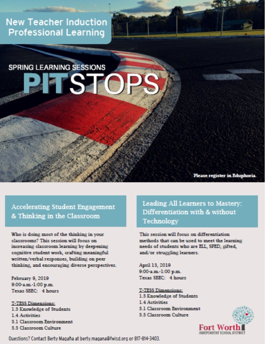 Please help us spread the word on these Spring sessions for new teachers! @FWISD_PLI @FWISD_Careers  <a href="/CharlesTCarroll/">Charles Carroll</a> <a href="/penaraul/">Raúl Peña</a> <a href="/cheriee___/">Cherie Washington</a> <a href="/InsideFWISD/">Inside FWISD</a>