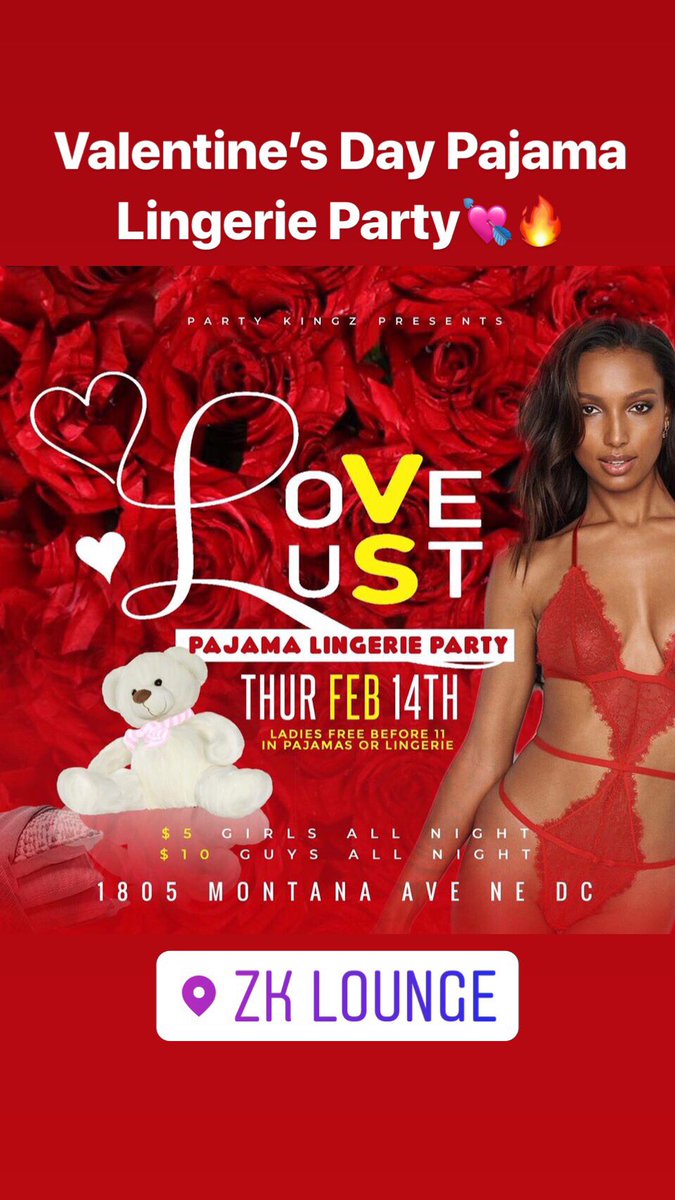moneabadass's tweet photo. Love โค๏ธ or Lust๐ฅฐ
Pajama and lingerie party๐
Valentines Time Party๐๐
ALL LADIES FREE BEFORE 11 ๐๐พ
In pajamas or lingerie ๐
Ladies $5 all night ๐ต
Guys $10 till midnight ๐ต
Text LL to 301-793-2004 for tickets!
@partykingzrfl_ @BigHomieCashh
#partykingzent #kashpromoent https://t.co/fRjYPCejJC