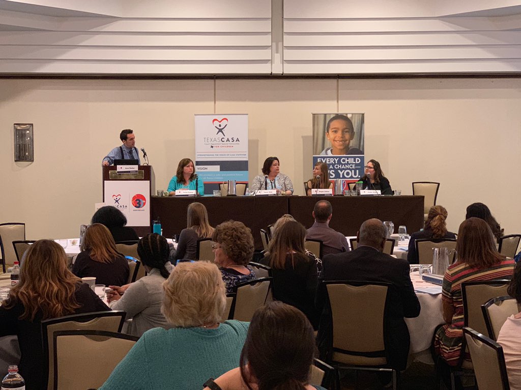 TexasCASA's tweet photo. In our second panel, we’re discussing normalcy - what is working, what isn’t, and what we can do to better ensure children in foster care can have access to activities and relationships associated with a normal, healthy childhood. #txcasaprimer https://t.co/OsKw5Jzwtf