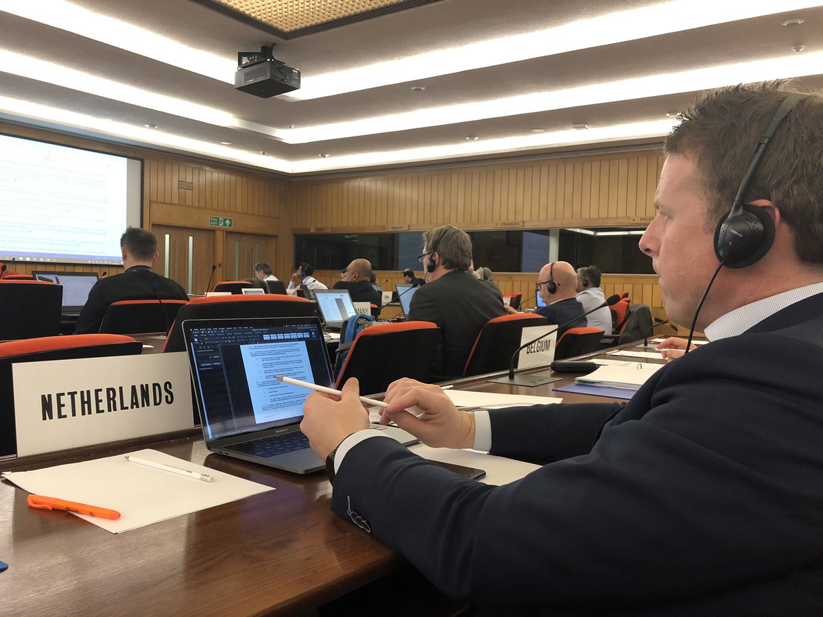 ICHCA2's tweet photo. In the Working Group on Safe Mooring at IMO. Martijn Breuer of KRVE, representing the Govt of the Netherlands but still keeping close to ICHCA where he is a member of its ITP https://t.co/0lhnP1MGEL