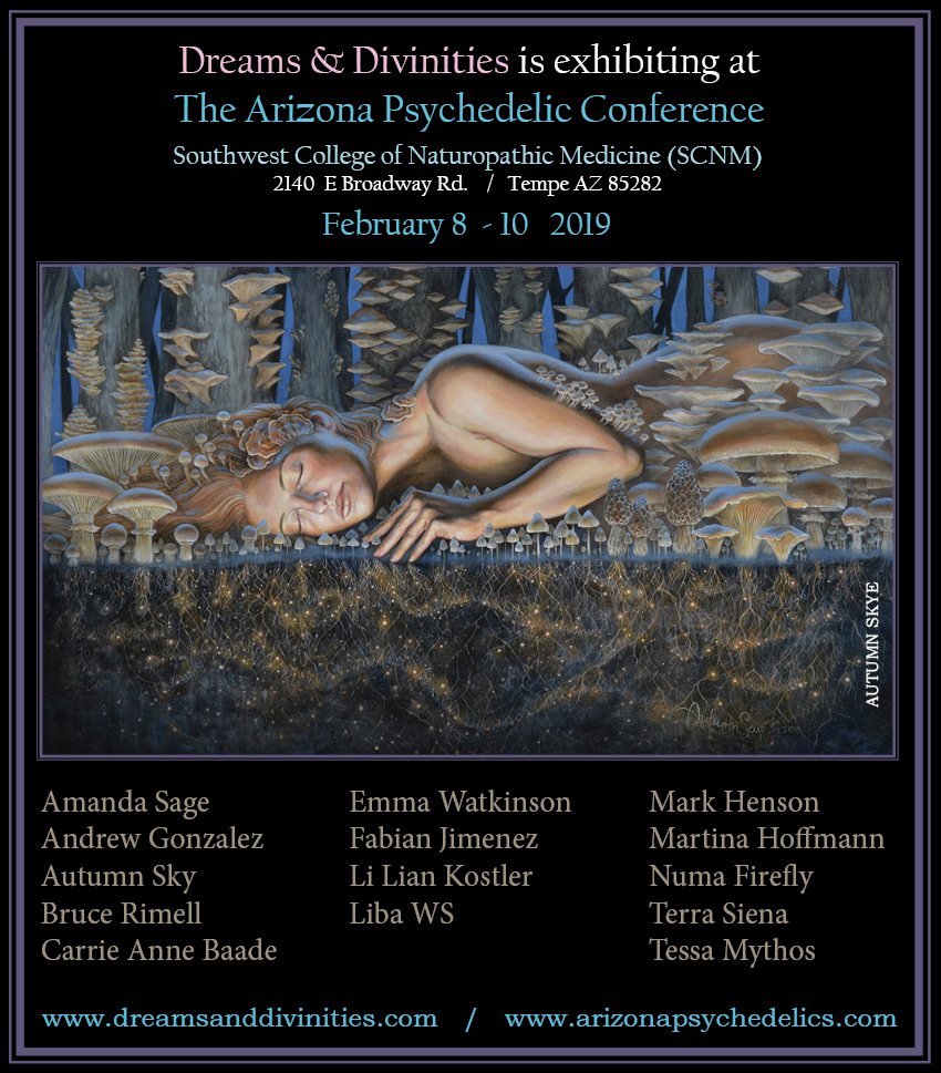 We are honored to be exhibiting art from some incredibly talented artists at the conference. #azpsychedelics