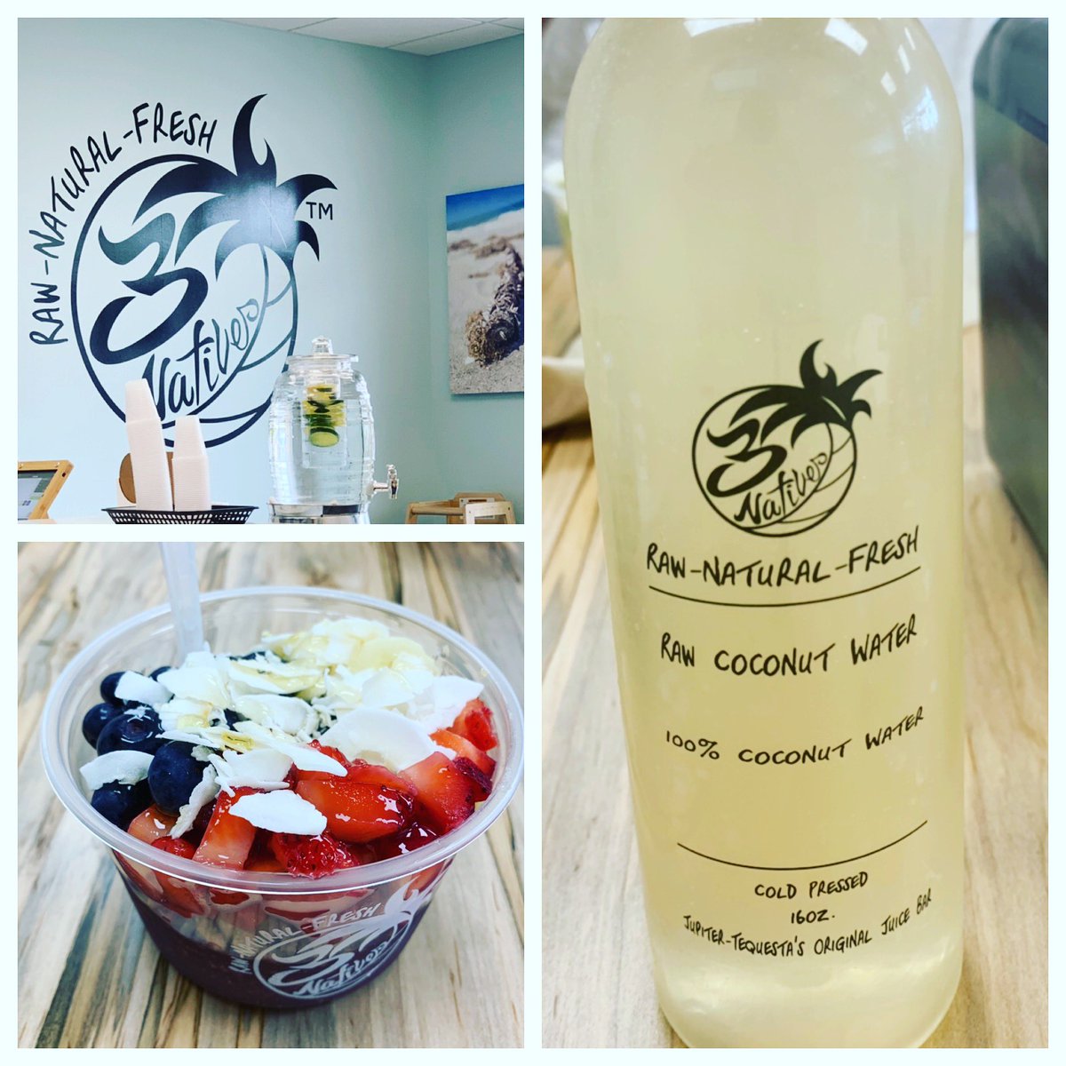 I 🥰😍 This Place #PortStLucie #StLucieWest #3Natives #TheLocal #CoconutWater #RawNaturalFresh #FreshFruit #Blueberries #Strawberries #Bananas #Honey #CoconutShavings  #HealthyFood #GoodEats