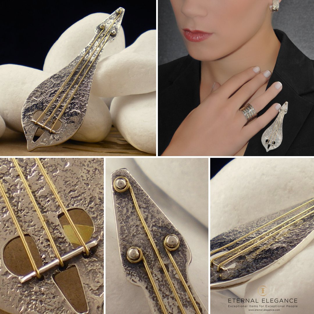 EternalElegance's tweet photo. #Lyra brooch handmade in Greece by A. Leondarakis jewellery ➡️https://t.co/Oyj1LuJ72i. This stunning piece of jewelry is a representation of the musical  instrument central to the traditional music of Crete, the three-stringed bowed Lyra. #handmadefinejewelry #eternalelegance https://t.co/0z3k3NlIgq