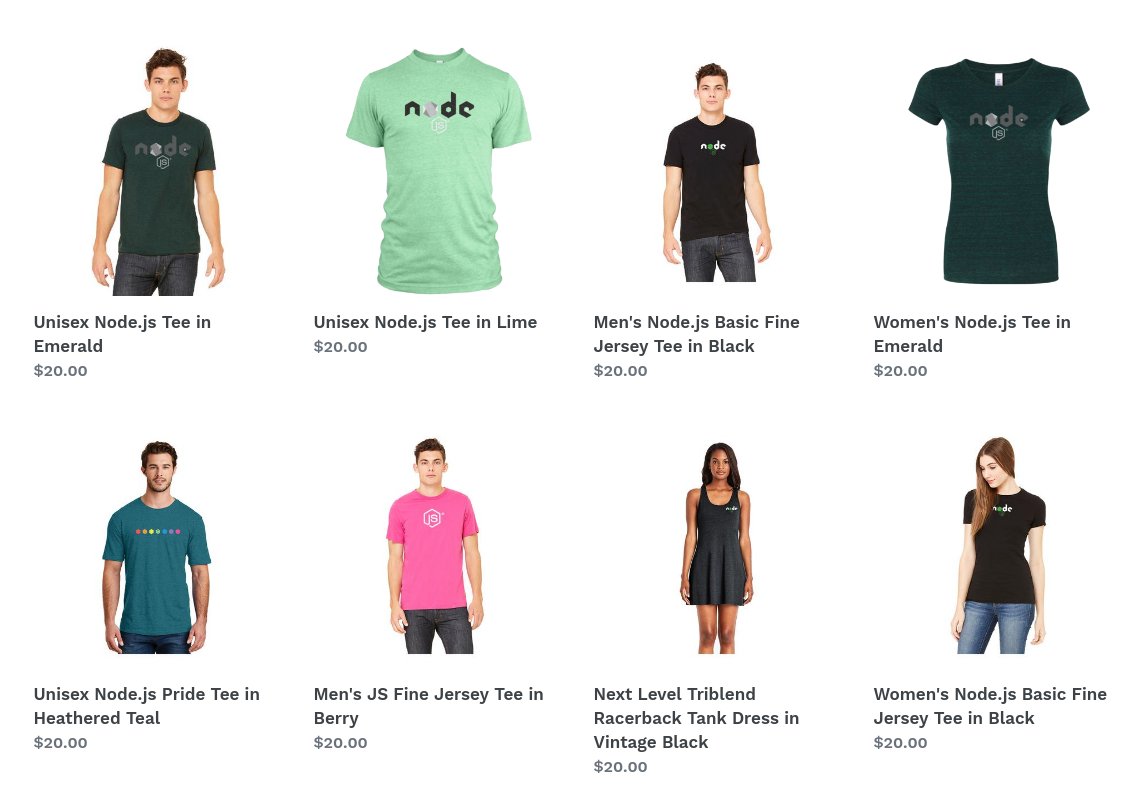 nodejs's tweet image. We have the basics, the ultra-colorful, and everything in between. Find the perfect #nodejs tee for you in our apparel section.
(We just added new models, too👕!)
⬇️
bit.ly/2seknwS
