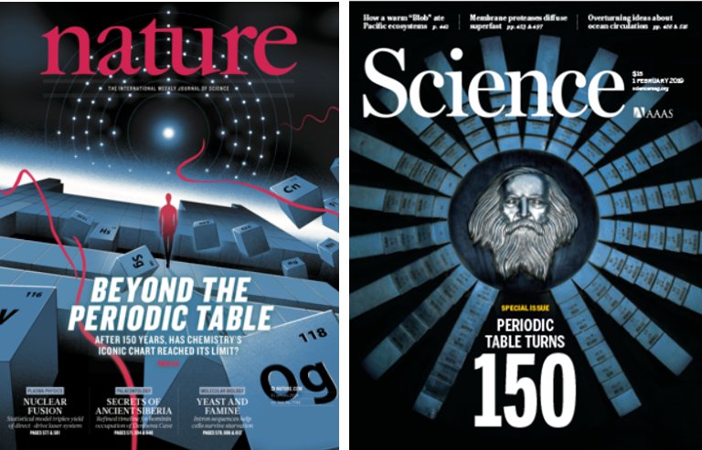 javiergarciamar's tweet photo. Both @nature and @sciencemagazine have special issues this week devoted the @iypt2019. It is unbelieve the impact that something that started as an idea some years ago is having. Thanks to everyone who has made it possible! @IUPAC #IYPT2019 @EuChemS @AmerChemSociety @RoySocChem https://t.co/EBf9wdrslN