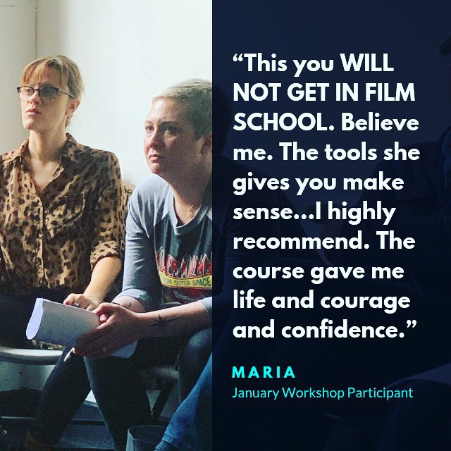 directingactors's tweet photo. Thanks Maria for this great review! Join us for our March workshop and get what Maria calls a “total confidence boost!” Visit our website for registration info (link in bio). #directingactors #thetools #marchworkshop #filmdirector #reviews https://t.co/czyRW4oaAf