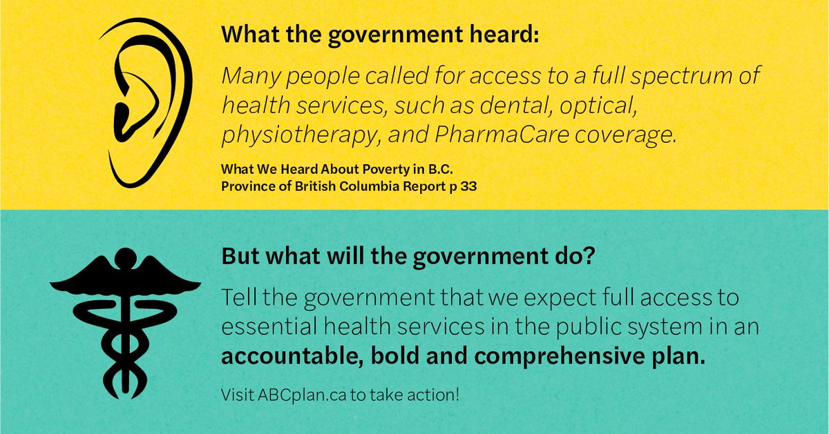 PovReductionBC's tweet photo. They've heard the call, but what will they do in the next budget to build towards full access to health services? Remind the government that a poverty reduction plan needs to be accountable, bold and comprehensive https://t.co/FACLbnWmtr @BCHC #bcpoli #ABCplan https://t.co/AJ6FK7M87R