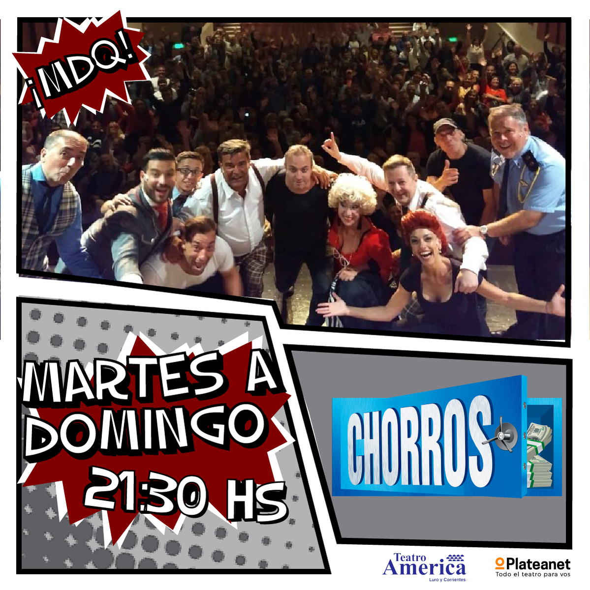ChorrosOK's tweet photo. Nueva semana para que vengas con toda tu familia y les robemos muchas carcajadas en el #TeatroAmerica de #MarDelPlata 💰💎 

De Martes a Domingo 21:30HS

Comprá tus entradas en https://t.co/djSN1NRptn o en la boleteria del teatro https://t.co/3lrOuJ9fKJ