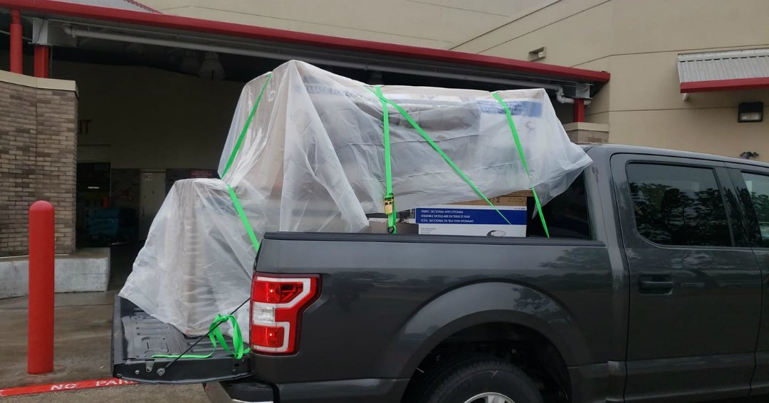 goshare's tweet photo. A gloomy, rainy day couldn't stop this #GoSharePro in San Diego from getting these Costco purchases to the member's house safe and sound. #YourFriendWithATruck #CostcoDelivery #Delivery https://t.co/wyo0SPlBGc