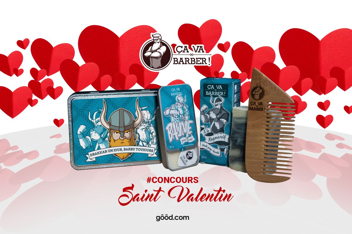 #Concours #SaintValentin 💕 Tente de gagner ce magnifique coffret pour barbu. Pour jouer :
1⃣ #RT + #Follow : <a href="/goodofficiel/">GÔÔD</a> et <a href="/cavabarber/">Ça va barber !</a> 
2⃣ Tag tes amis !
3⃣ Commente avec un esprit poilu
Bonne chance à tous, résultat le 12/02/2019