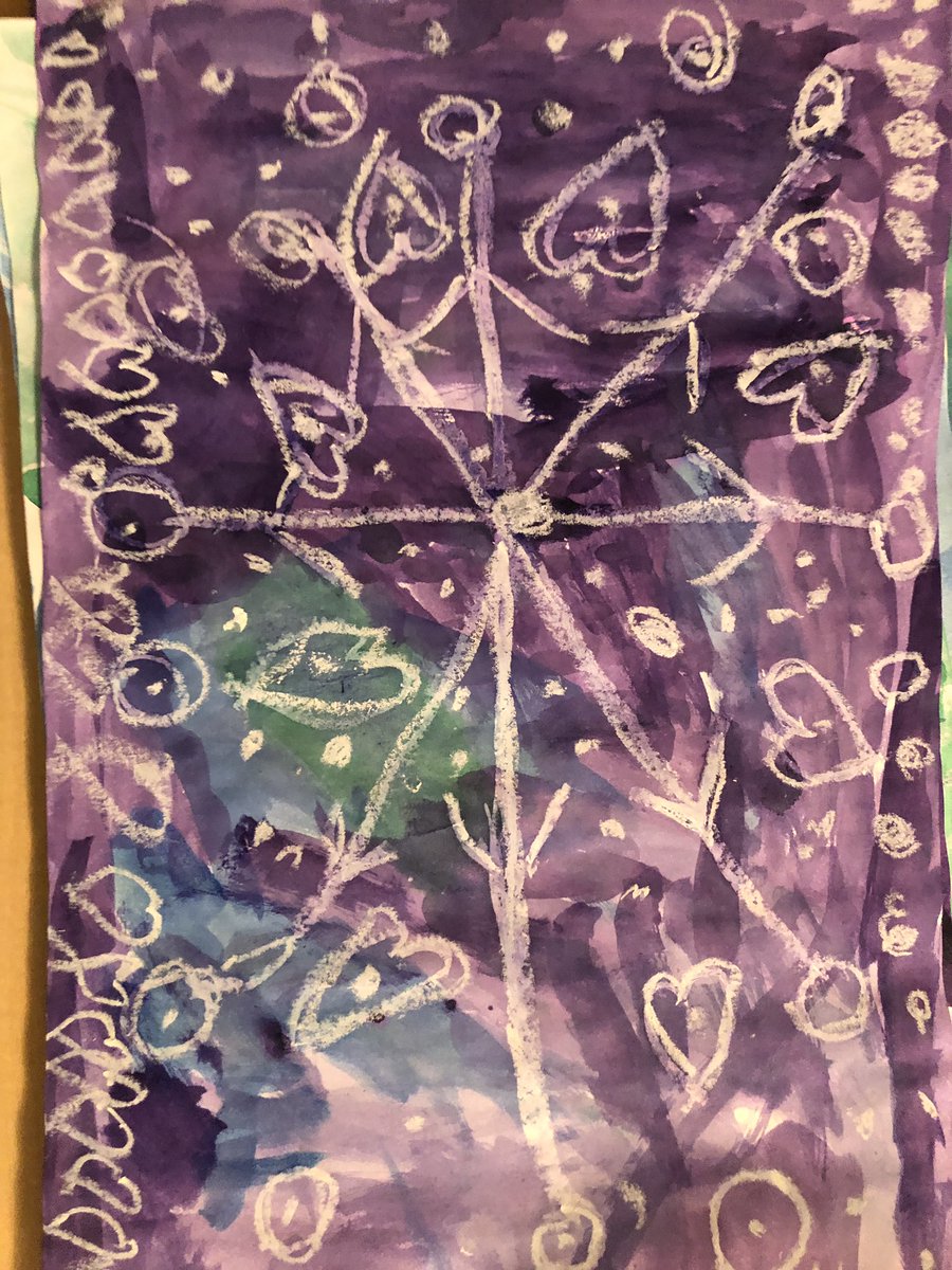 specialareateam's tweet photo. Ms. Wible and her 1st grade art students are working on snowflakes using watercolors and oil pastels! #arteducationmatters #studentartwork #arteducation @paradigmschools https://t.co/UK98eEoS3g
