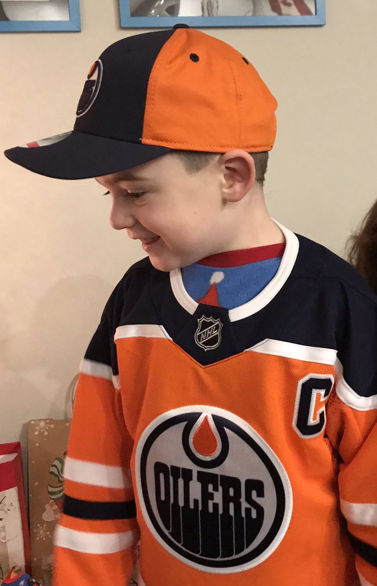 d_funk1981's tweet photo. @EdmontonOilers This guy, William, 5, is gearing up for his 1st ever #Oilers game on Tuesday @RogersPlace v. Blackhawks. He’s been waiting for this since getting his gear at Christmas! Him and Daddy will be cheering THE LOUDEST! #gooilersgo #littlemanbigfan https://t.co/XorYn2PKpk