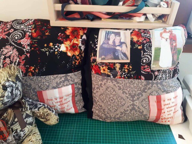 memorybears_uk's tweet image. 5 beautiful memory bears and cushions made from a mums tops ❤️