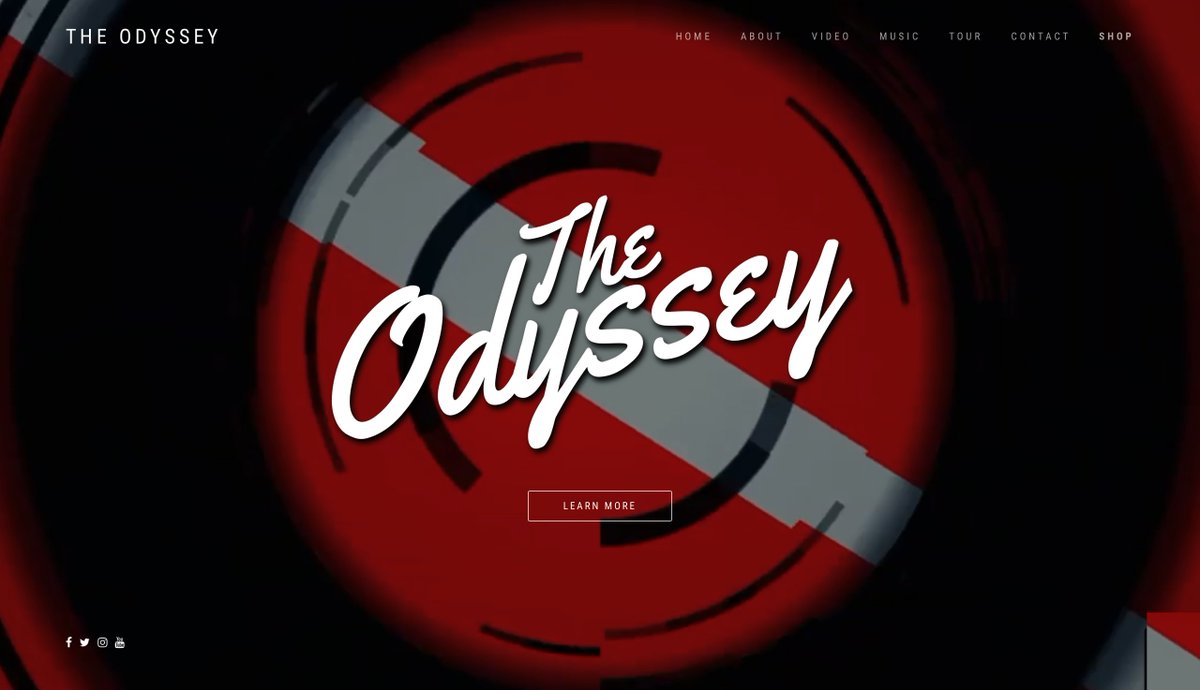 A brand spanking new website is in order we feel: 

theodysseyband.co.uk