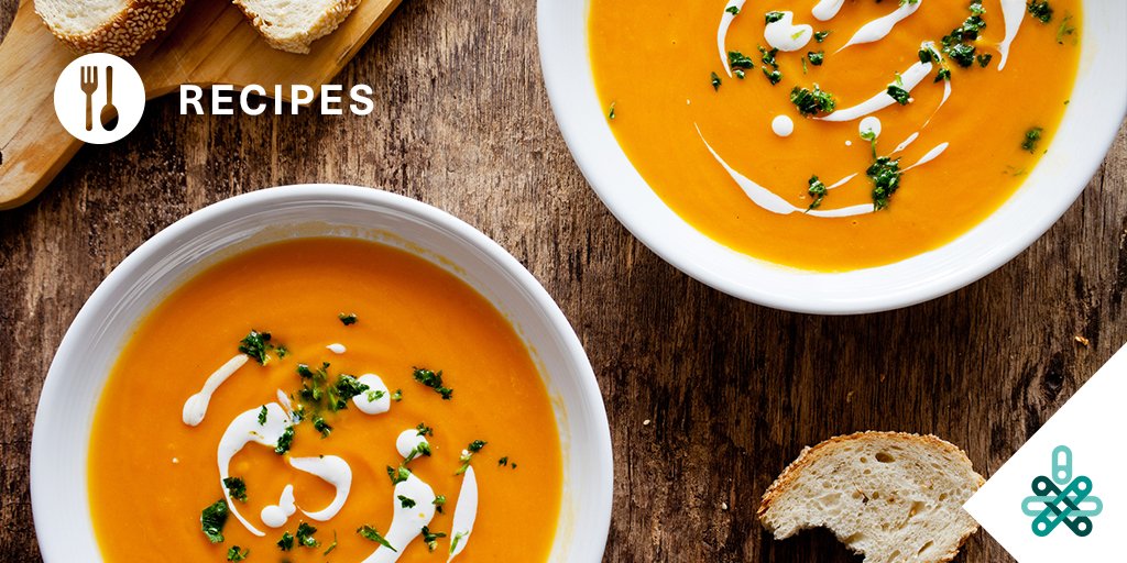 Sweet yet savory, creamy yet salty, this winter-worthy #infused sweet potato #soup topped with sautéed scallions and bacon bits is comfort food at its finest. Get our full #recipe at the link >> bit.ly/2UGPWwI #GrowWiseHealth