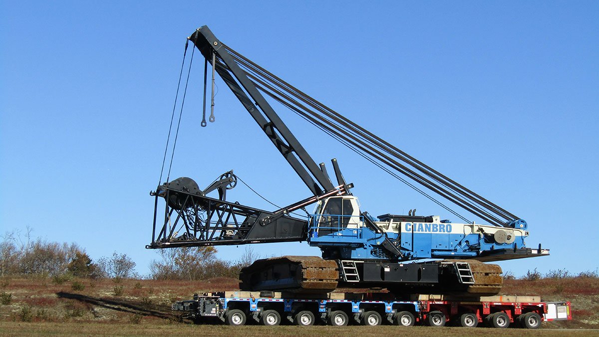 Cianbro moved our Manitowoc 16000 crawler crane on rows of prime movers to the site where it will make it’s next big pick. #construction #LEAN #leanconstruction #ManitowocCranes