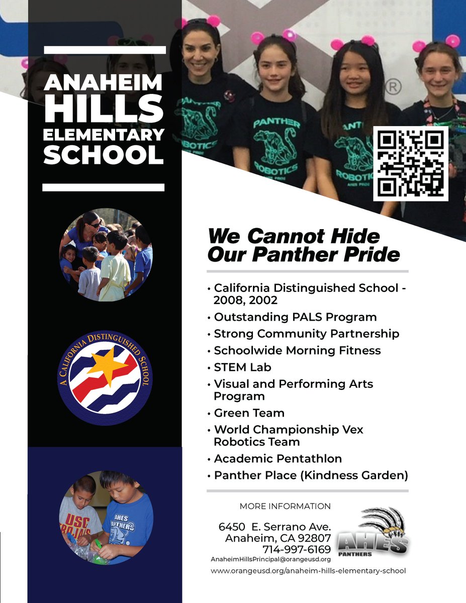 OrangeUnifiedCA's tweet photo. Did you know that Anaheim Hills ES has school-wide morning fitness, a World Champion VEX Robotics team, & a kindness garden?
Learn more about their #SignaturePractices at https://t.co/1NY5N3NgwT
#ExploreOUSD & get to know the #OUSDfamily of schools at https://t.co/NHnHjCN7Ig https://t.co/oOoQcJtPEb