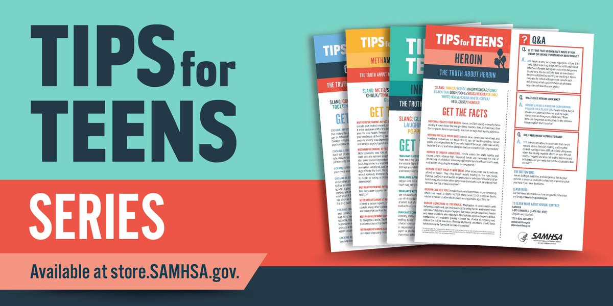 samhsagov's tweet image. Check out SAMHSA&apos;s &quot;Tips for Teens&quot; series, specifically designed so that teens can learn more about substances and their harmful effects: store.samhsa.gov/series/tips-te… #PreventionDay #CADCAForum