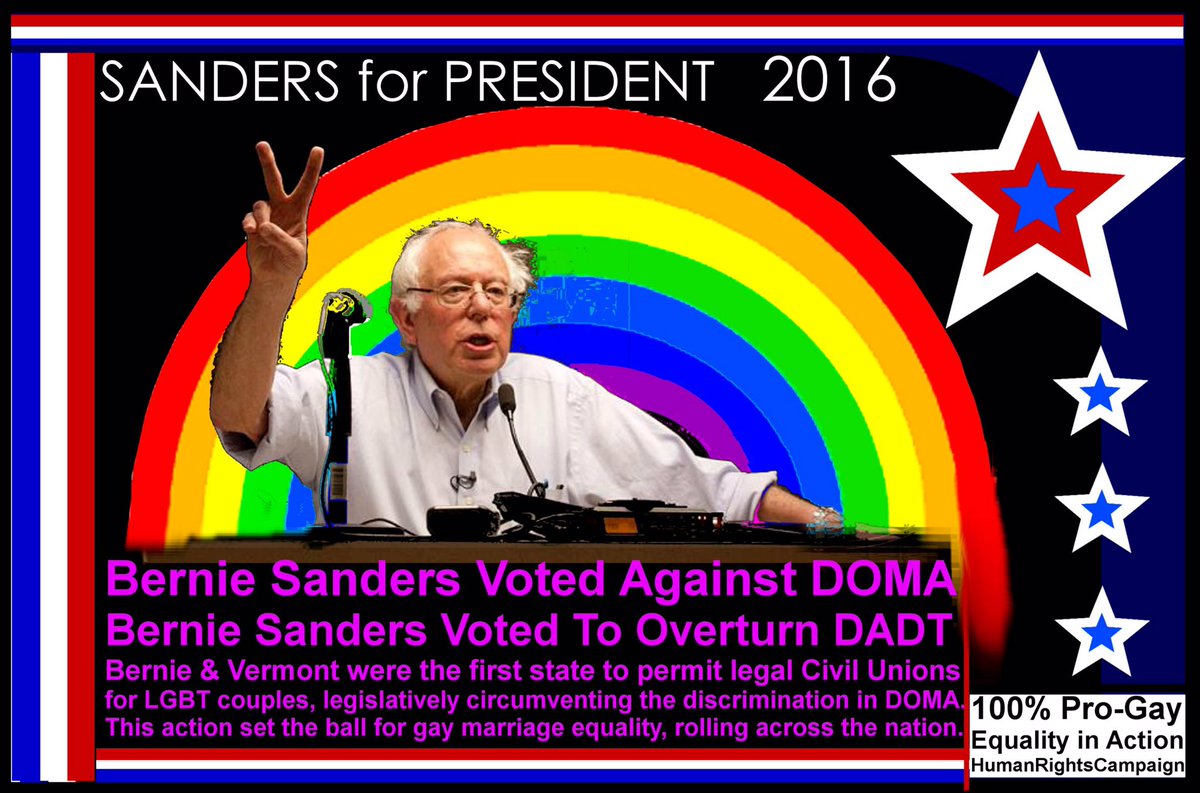 1996: Sanders is 1 of only 67 (out of 435) votes against the Defense of Marriage Act, which denied federal benefits to married same-sex couples.Sanders urged the Supreme Court to throw out the law, which it finally did in a landmark 2013 ruling – 17 years later. /17