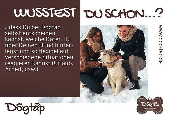 Dog_Tap's tweet image. Wusstest Du schon...?
...das Du bei Dogtap selbst entscheiden kannst, welche Daten Du über Deinen Hund hinterlegst und so flexibel auf verschiedene Situationen reagieren kannst. 🐶👍🏻
#dogtap #urlaub #arbeit #hund #flexible #dog_tap #data #dog #dogsofi… bit.ly/2Stz0we