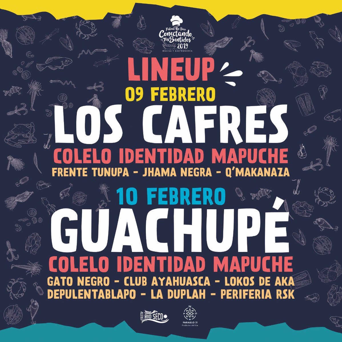 Paralelo21RS's tweet photo. @HombredeRadio codialmente invitado
FESTIVAL EN CALETA RIO SECO este 9 y 10 de febrero Conectando tus Sentidos  Caleta Rio Seco al sur #iquique   Excelente  gastronomía y grupos musicales Habrá movilización gratis  saliendo de la  UNAP a las 15 horas y regreso a las 00 hrs https://t.co/TuxyBNXPyi