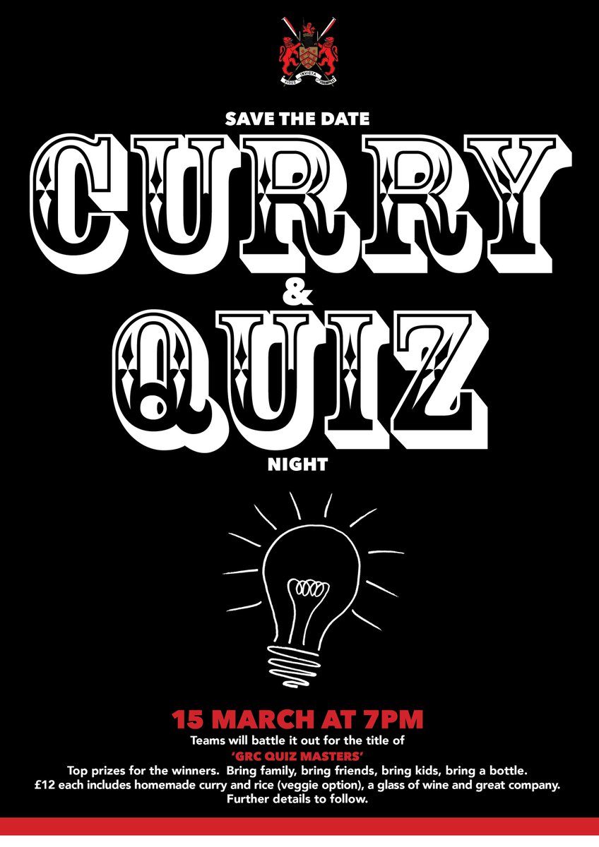 GRC curry and quiz night coming up. Keep an eye out for further details!