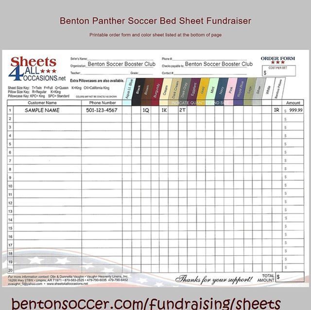BentonARSoccer's tweet photo. Have you bought bedsheets lately? Benton Soccer teams are selling them again this year. $35 set includes: flat sheet, fitted sheet, and 2 pillowcases (standard or king). 5 sizes: twin, full, queen, king, California king. 16 colors. Player didn't bring home an order sheet? Go… https://t.co/BVYsTnzJgw