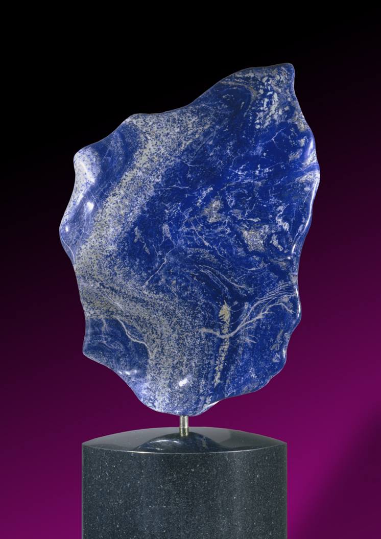 Lapis lazuli, characterized by its intense blue color, has been valued as an ornamental stone and pigment for more than 6,000 years. Weighing over 250 lbs, this is one of the largest and finest known pieces of gem-quality lapis lazuli. #MineralMonday #ObjectsofWonder