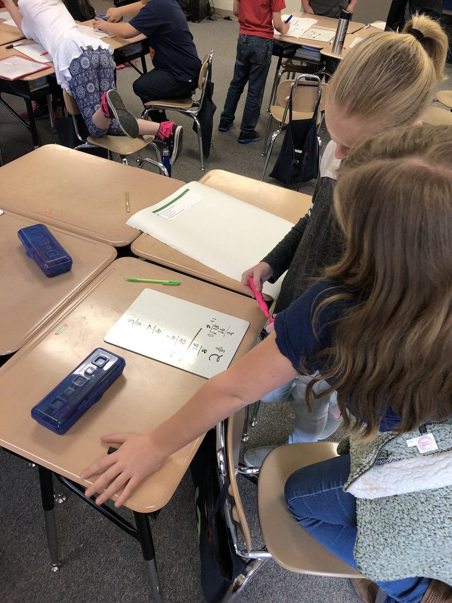 kat_perez315's tweet photo. Mrs. Robinson’s and Mrs. Salley’s 4th graders are modeling and collaboratively working on adding and subtracting fractions. #teachCENT #collaborativelearning #studentmodeling @CENT_Tweets @joutlaw13 https://t.co/YjIZWH3i26
