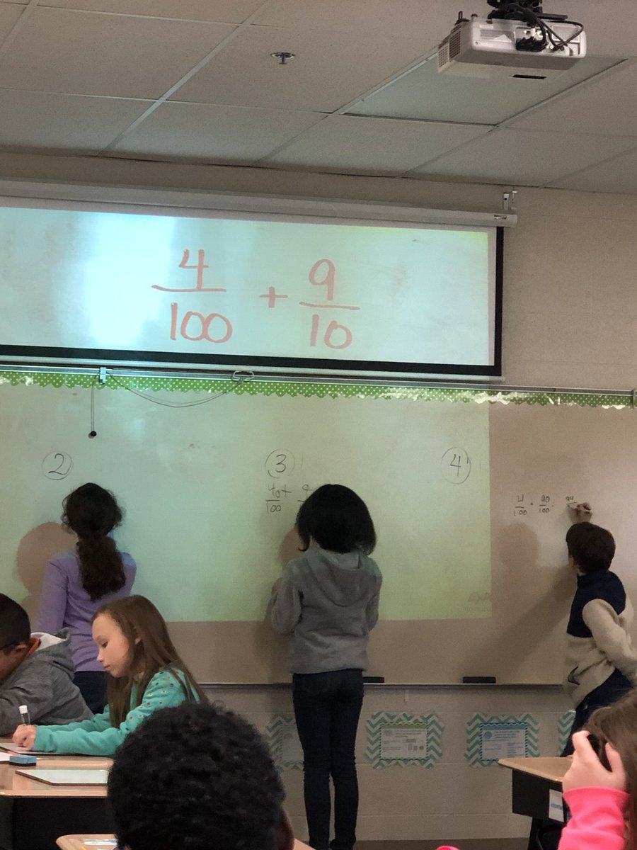 kat_perez315's tweet photo. Mrs. Robinson’s and Mrs. Salley’s 4th graders are modeling and collaboratively working on adding and subtracting fractions. #teachCENT #collaborativelearning #studentmodeling @CENT_Tweets @joutlaw13 https://t.co/YjIZWH3i26