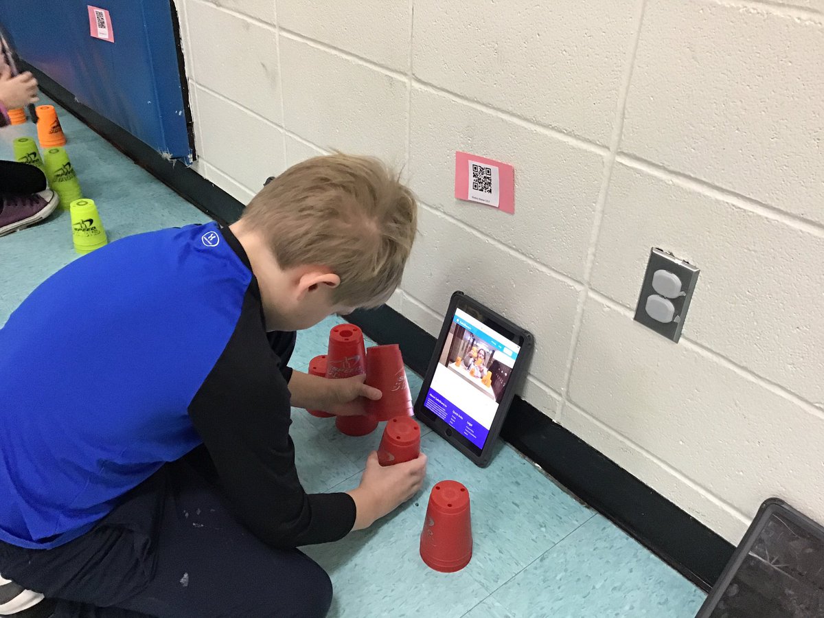 physedfanatic's tweet photo. Mystery Stackers in PE! Students can race teachers throughout our school 😀 https://t.co/drHUUZSllw