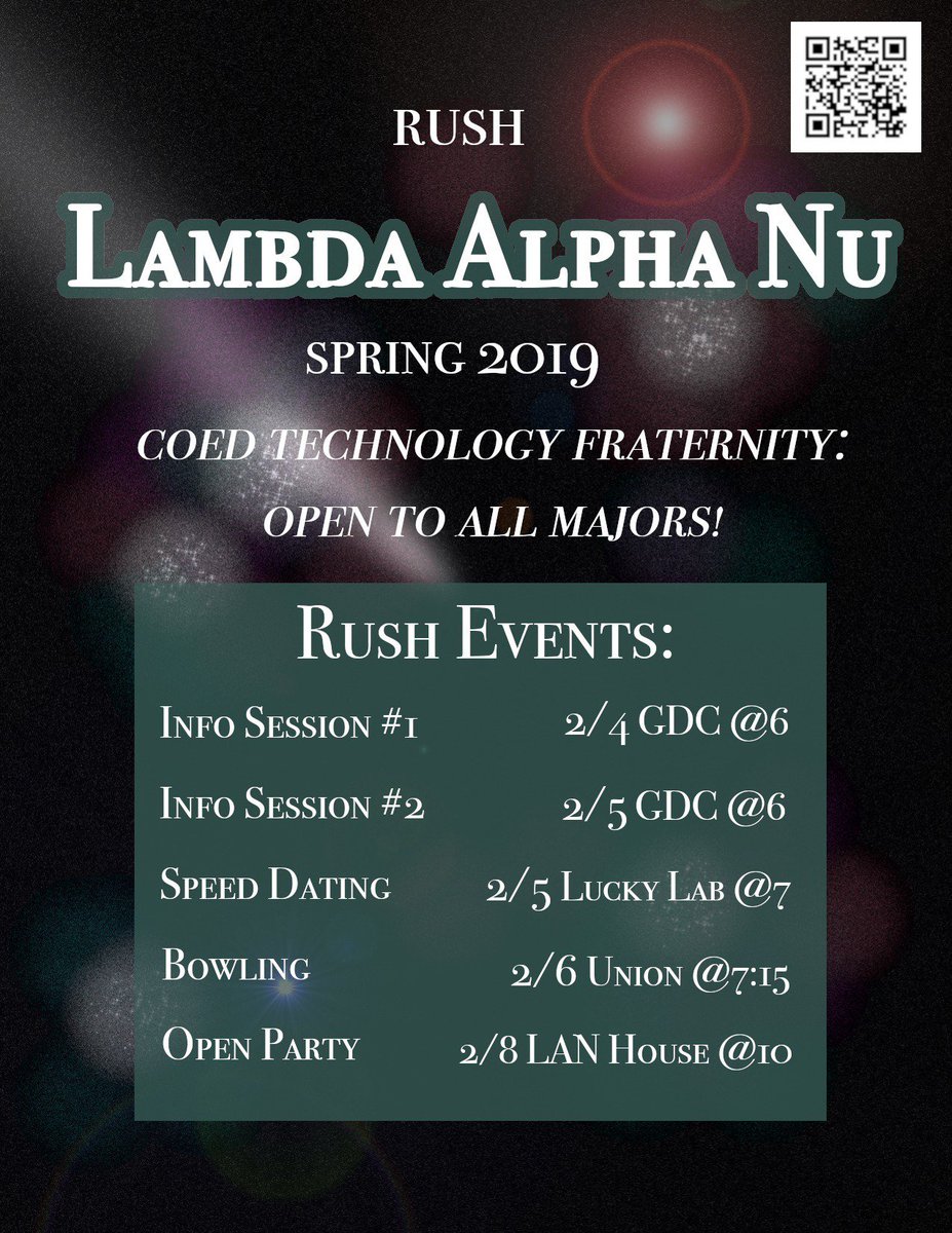 LambdaAlphaNu's tweet image. Open Rush Week has begun! Meet us in GDC 2.410 at 6pm today to learn more about LAN and how to join :)