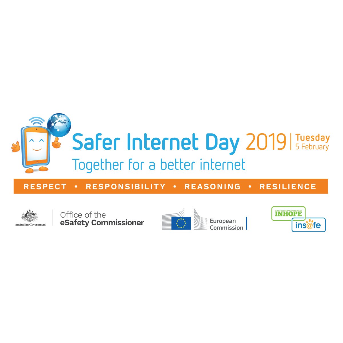 eSafetyOffice's tweet photo. Together for a better internet!Today is #SaferInternetDay, a global movement, encouraging people to navigate the online world safely by developing four, critical skills Respect 🐶, Responsibility 🐨, Reasoning 🦓 Resilience 🐢Join the conversation https://t.co/BqgAt1CySs #SID2019 https://t.co/tWumlpNSBE
