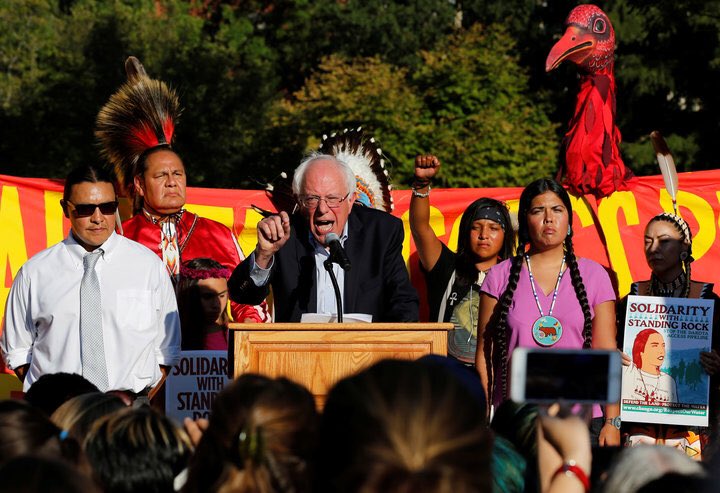 2015: Sanders votes against the Keystone XL pipeline, which would allow TransCanada to transport dirty tar sands oil from Canada to the Gulf of Mexico. As predicted, it leaked, & the violent treatment of protesters at Standing Rock was a shameful moment in American history./36