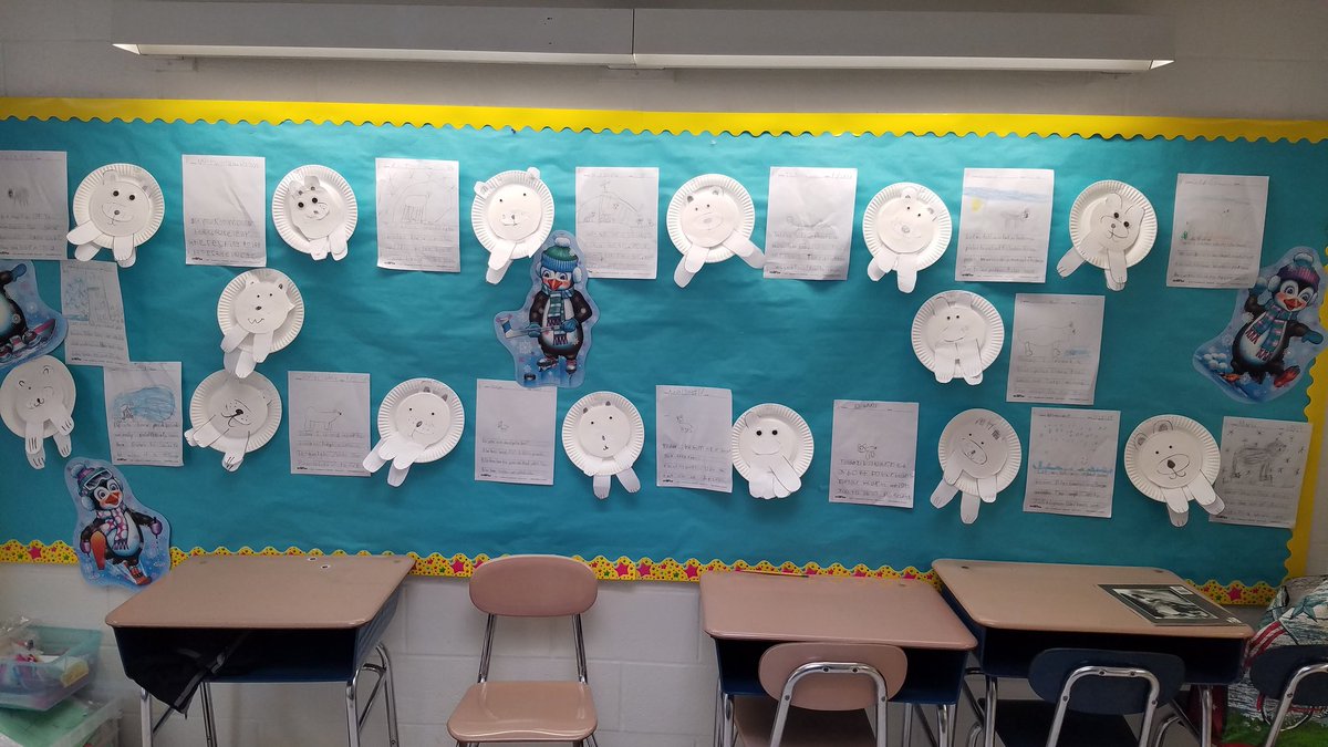 MsKenefick's tweet photo. The arctic weather we had last week aligned so well with us learning about polar bears! Did you know polar bears can weigh anywhere from 700 to 1600 pounds?! We love informational writing in Rm 210! @escaptura1 @HhdsSchools https://t.co/Gz2XYk3h5d